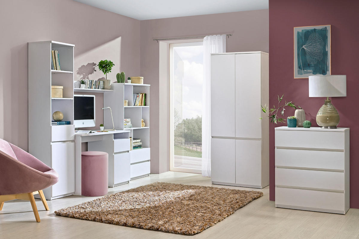 KINDERKOMMODE ARCO 05 80cm in Weiß Arctic Matt - Weiß, Holzwerkstoff (80/94/40cm) - Deine Möbel 24