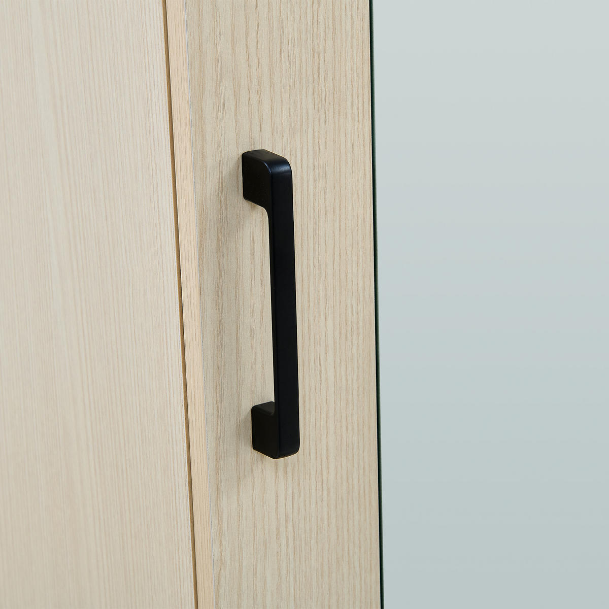 GARDEROBENSCHRANK Spiegel Kleiderstange Schmal Flurschrank - Naturfarben, Holzwerkstoff (54/179.5/34.5cm) - FLIEKS
