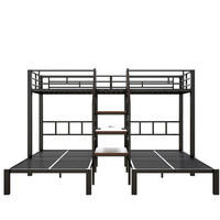 ETAGENBETT 90/200 cm Schwarz - Schwarz, Metall - Raumix