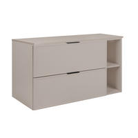 BADEZIMMERSCHRANK, Kaschmir, Schwarze Griffe, 100 (80 + 20) x 46 x 57 cm - Kaschmir/Schwarz, Holzwerkstoff/Kunststoff (100/57/46cm) - 3XE LIVING