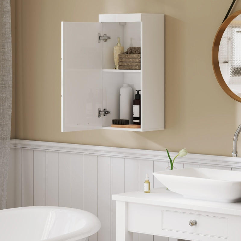 Thumbnail - Modfu Hängeschrank, Weiß, Holzwerkstoff, 37.2x76.8x24.5 cm, Badezimmer, Badezimmerschränke, Hängeschränke