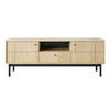 TV-LOWBOARD Japandies Eichenholzoptik 153 cm - Eichefarben/Schwarz, Holz/Holzwerkstoff (153.5/56.6/39cm) - Selsey