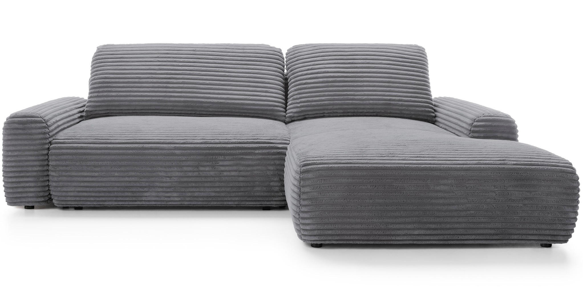 ECKSOFA 260 cm Cantara mit Cordstoff, Bettkasten, Rechts, Dunkelgrau - Dunkelgrau, Holz (162/264cm) - Emporius