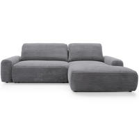 ECKSOFA 260 cm Cantara mit Cordstoff, Bettkasten, Rechts, Dunkelgrau - Dunkelgrau, Holz (162/264cm) - Emporius