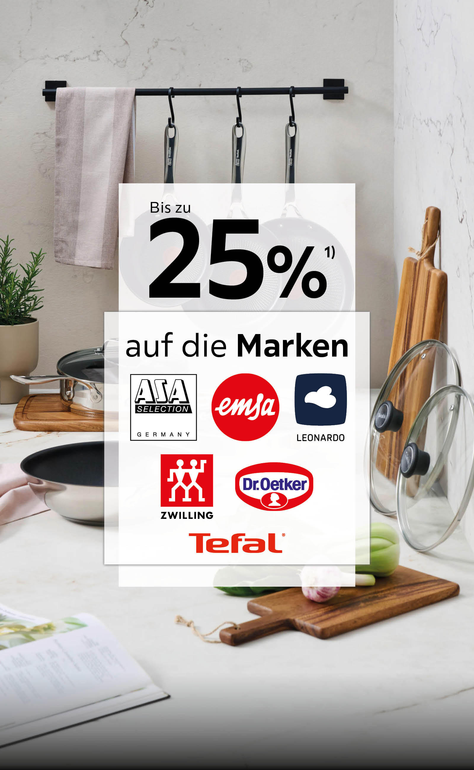 25% auf Zwilling, ASA, Dr. Oetker, Leonardo, Tefal, Emsa