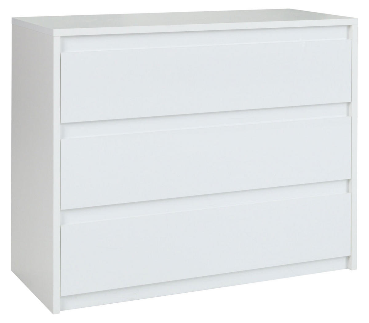 KOMMODE Italia weiß matt / weiß hochglanz 110 / 46 / 87cm - Weiß, Holz/Holzwerkstoff (110/87/46cm) - Feldmann-Wohnen