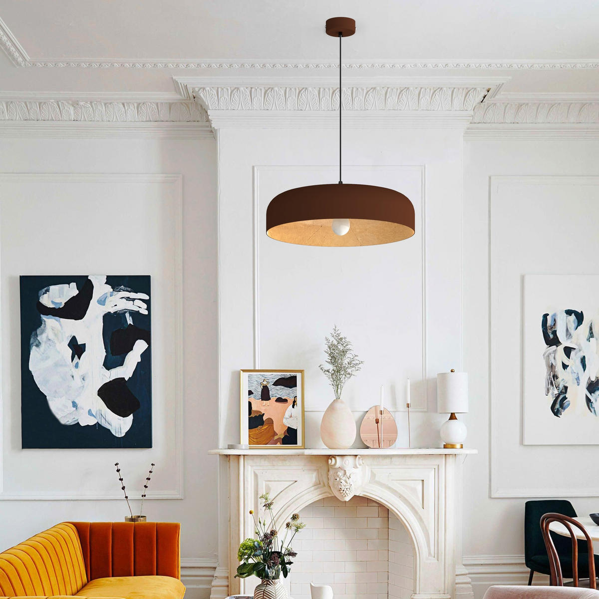 HÄNGELEUCHTE - Goldfarben, Metall (40/40/12cm) - Lumicom