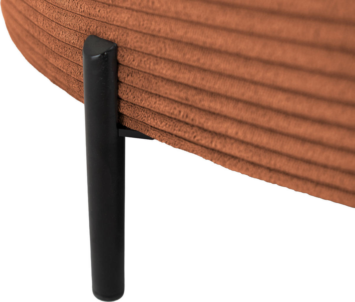 ECKSOFA Hana Loft 3-Sitzer Ecke Rechts, Cordstoff Chenille, Orange 241/80/168 cm - Schwarz/Orange, Textil/Metall (241/168cm) - WFL GROUP