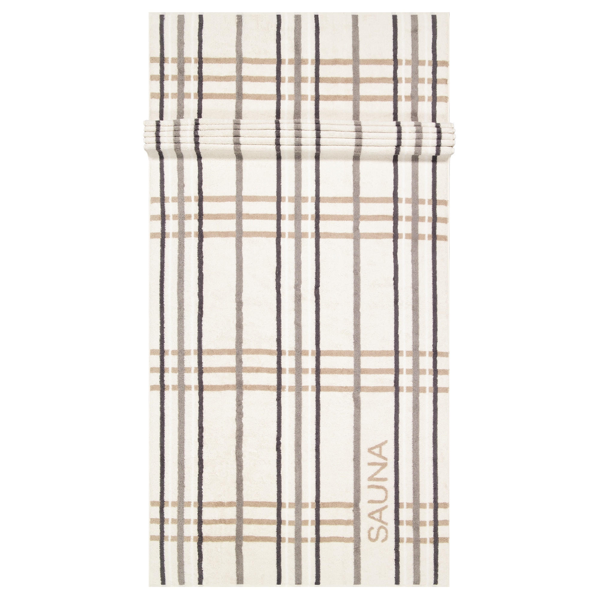 SAUNATUCH SAUNA CHECK 6274 NATUR - 33 - Beige, Textil (80/200cm) - Cawoe