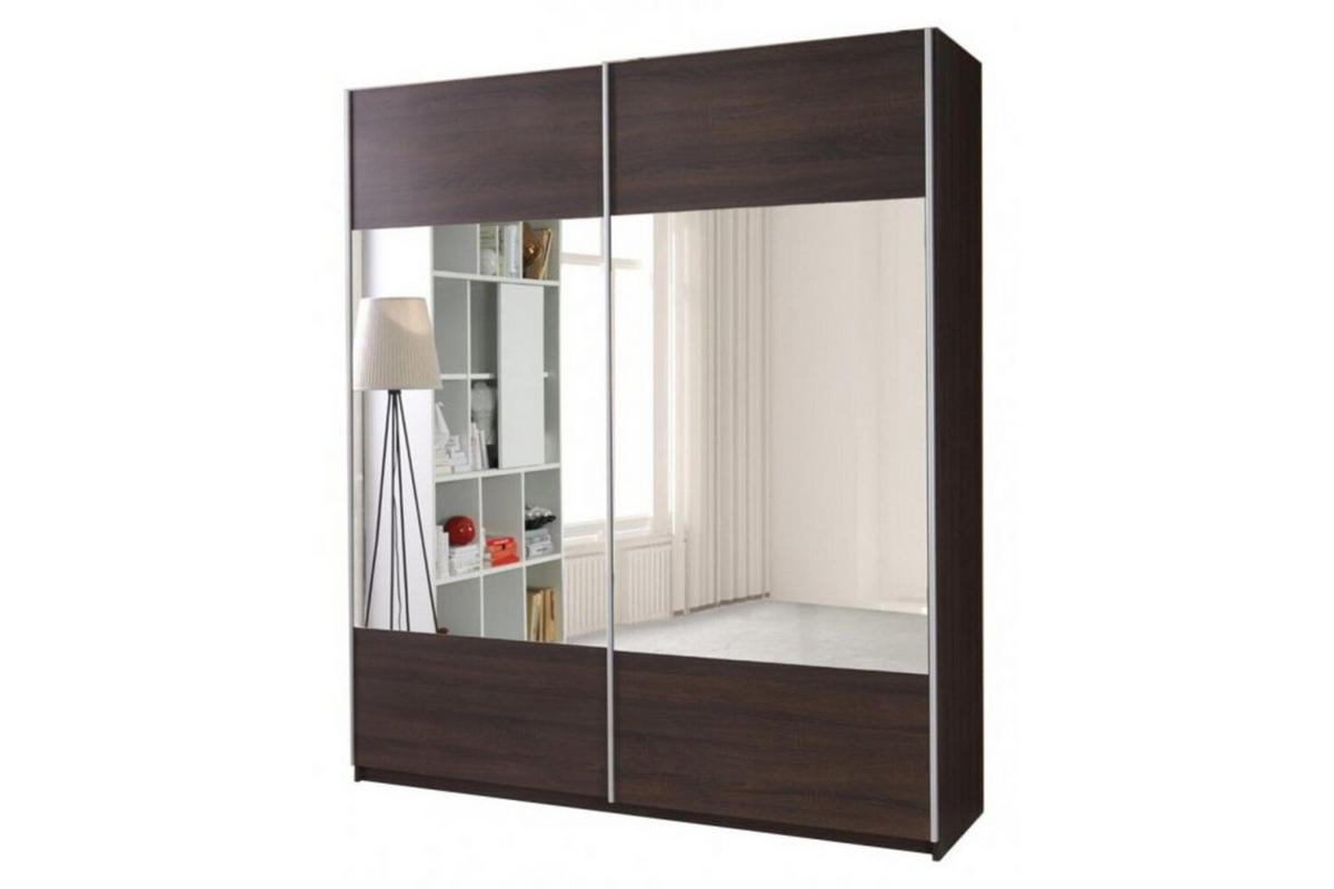 SCHIEBETÜRENSCHRANK - Kleiderschrank Polly - Wenge - Wengefarben, Holzwerkstoff (175/211/60cm) - Möblo