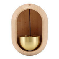 WINDSPIEL mit Glocke Holz Oval - Goldfarben, Holz (8/5/5cm)
