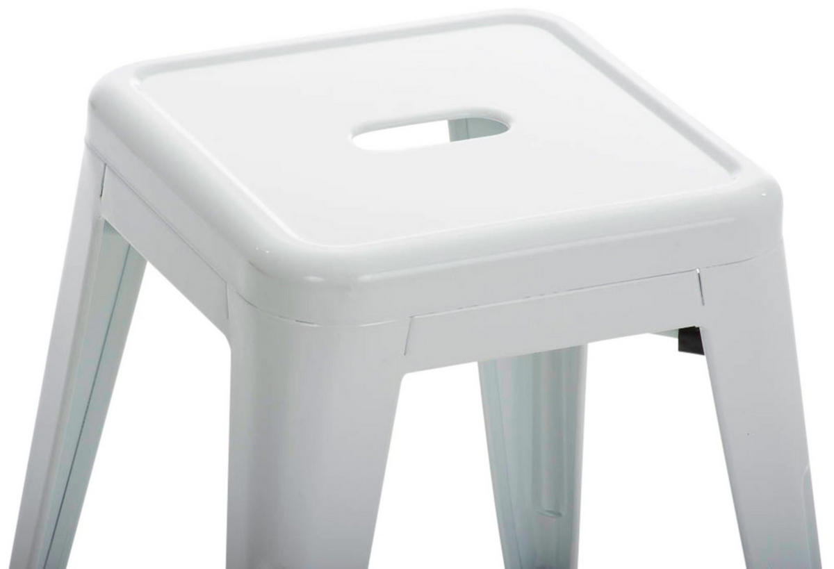 SITZHOCKER 4er Set Arvida weiß - Weiß, Metall (40/46/40cm) - TPFLiving