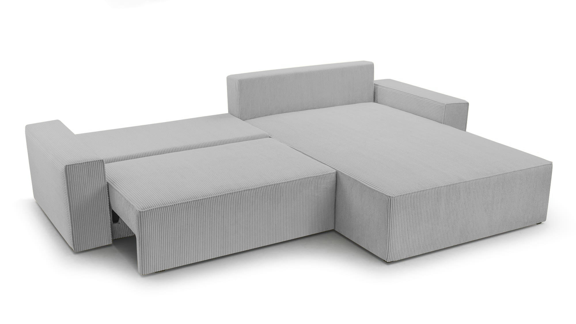 ECKSOFA - Denver L - Hellgrau - Hellgrau, Holz (290/200cm) - Möblo