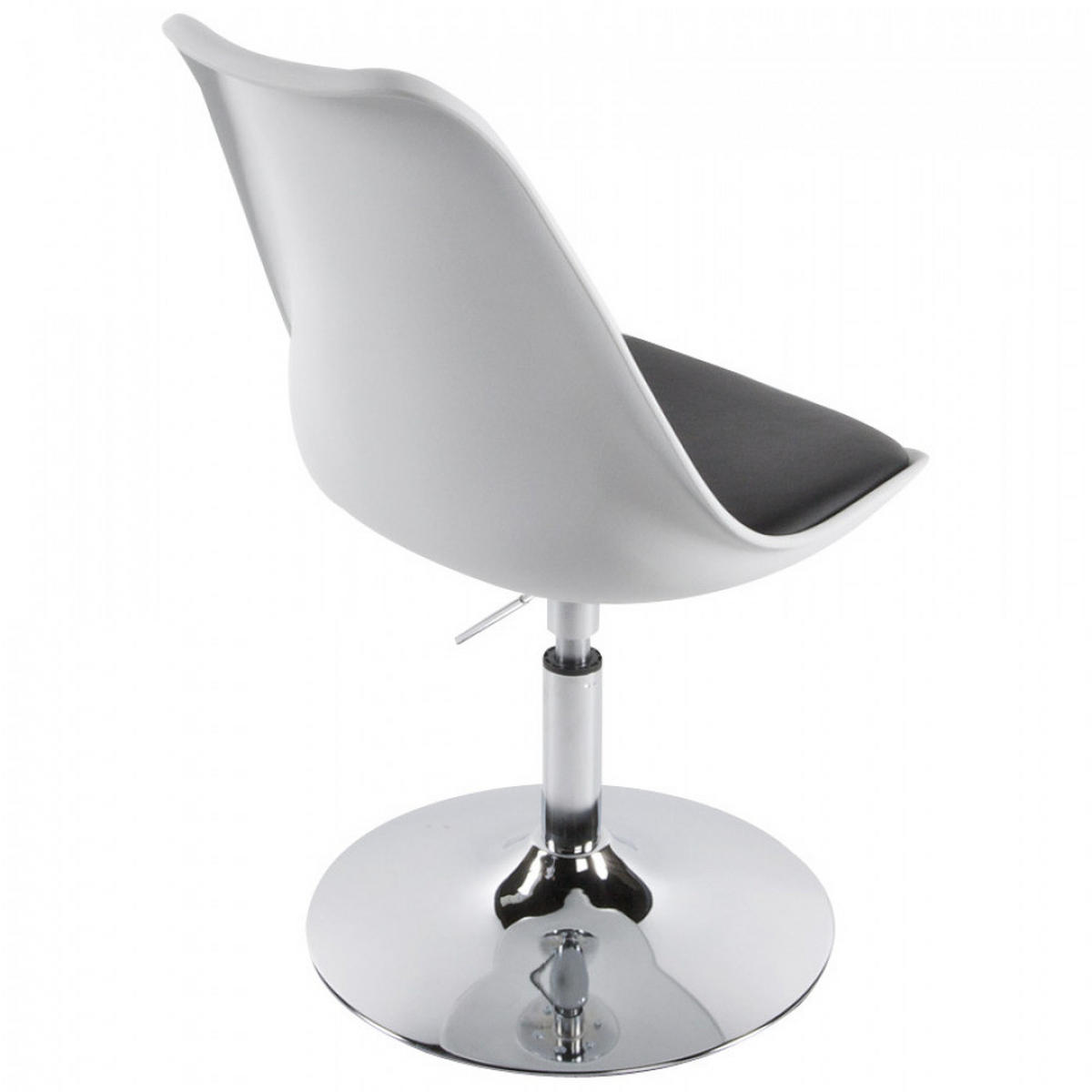 STUHL Weiß 48x85x54cm - Chromfarben/Schwarz, Leder/Kunststoff (48/85/54cm) - AlterEgo