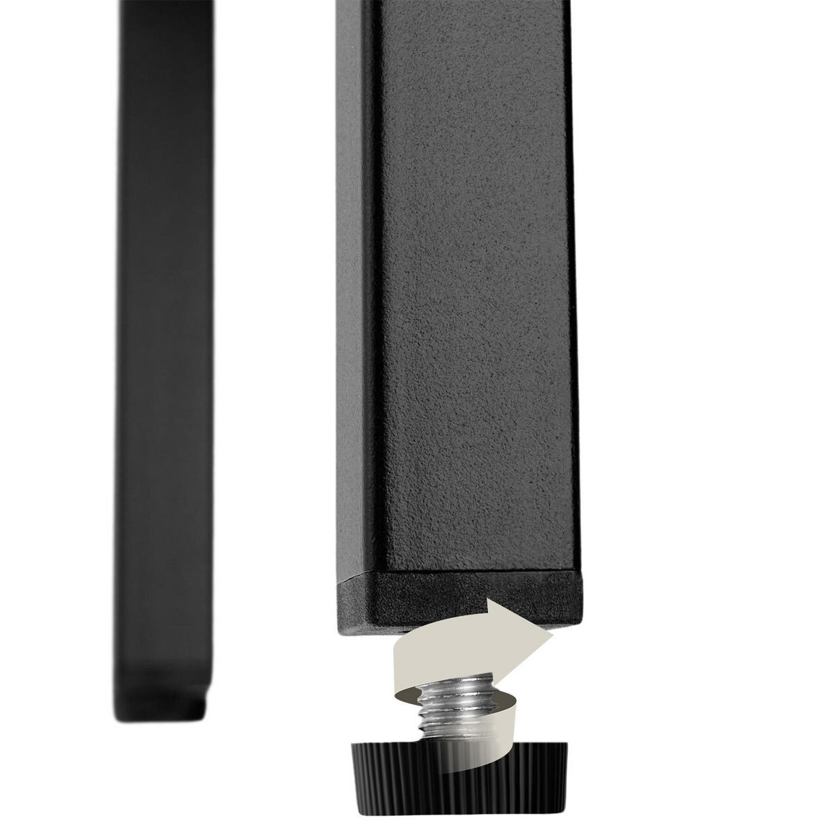 METALLVITRINE Baker, Kippschutz, höhenverstellbare Füße, schwarz - Schwarz, Metall (80/90.5/37cm) - tectake