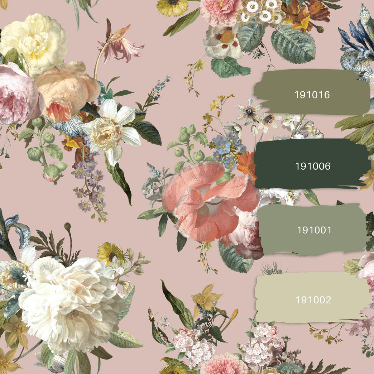 TAPETE Blumenmuster 53 cm x 10.05 m - Pink, Papier (53/1000cm) - ESTAhome