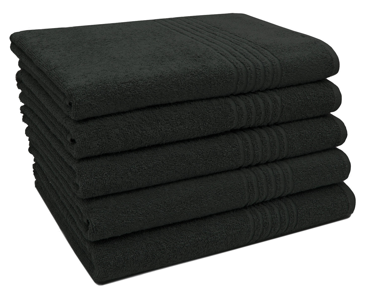 DUSCHTÜCHER, 5er-Set, 70x140 cm, 100% Baumwolle, Schwarz - Schwarz, Textil (50/140cm) - Zollner