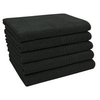 DUSCHTÜCHER, 5er-Set, 70x140 cm, 100% Baumwolle, Schwarz - Schwarz, Textil (50/140cm) - Zollner