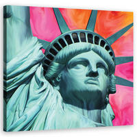 WANDBILD stadtbilder und architektur grün - Multicolor, Textil (50/50cm) - Feeby