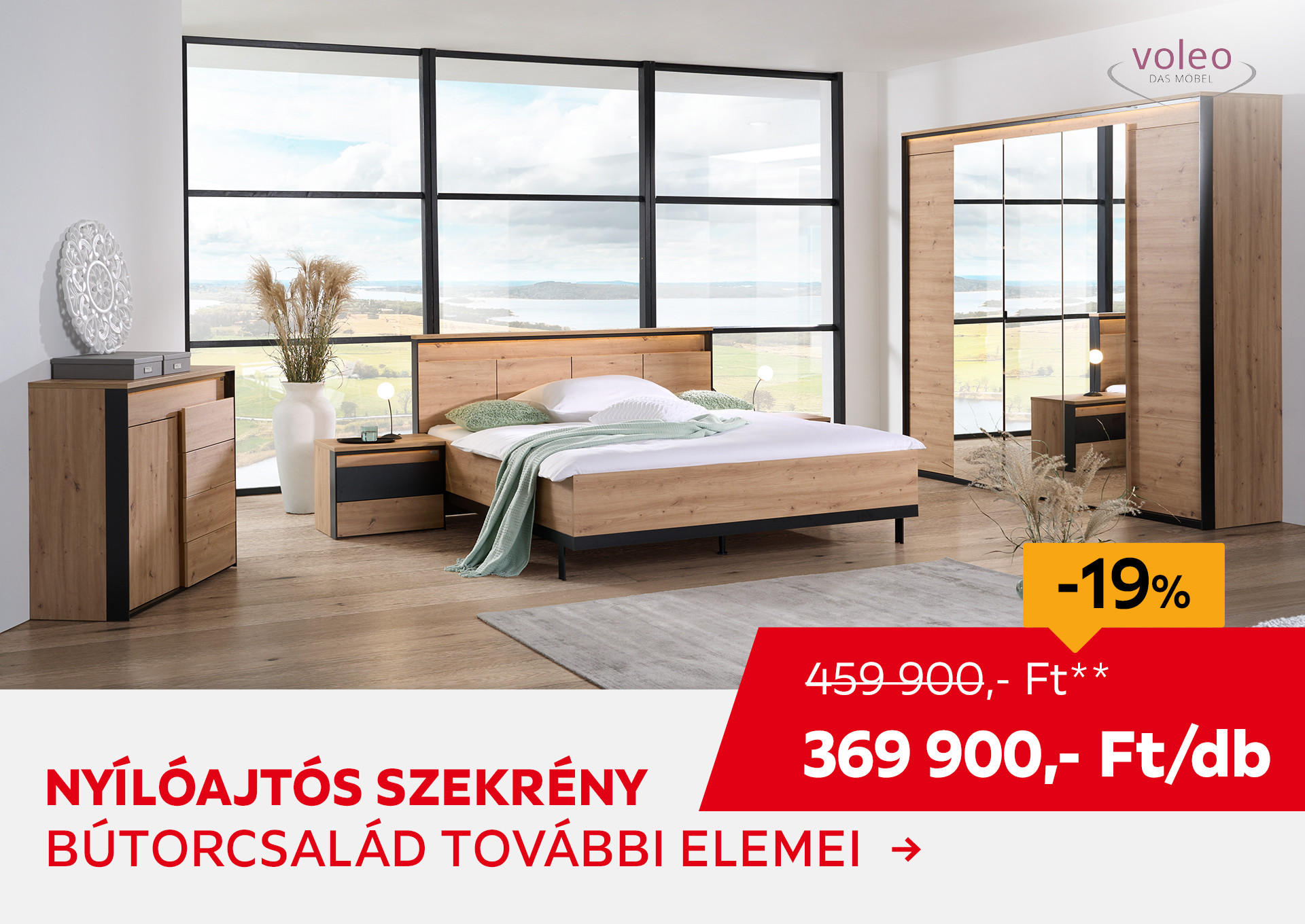 NYÍLÓAJTÓS SZEKRÉNY /DB Kiemelt termék 459900 Ft.- helyett 369900 Ft.-