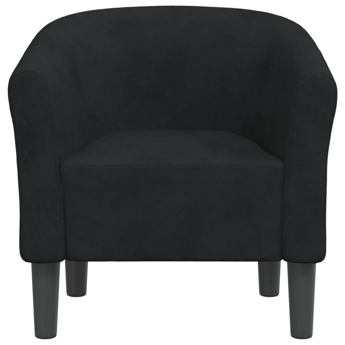 CLUBSESSEL Schwarz Samt - Schwarz, Textil (56/68/70cm) - vidaXL