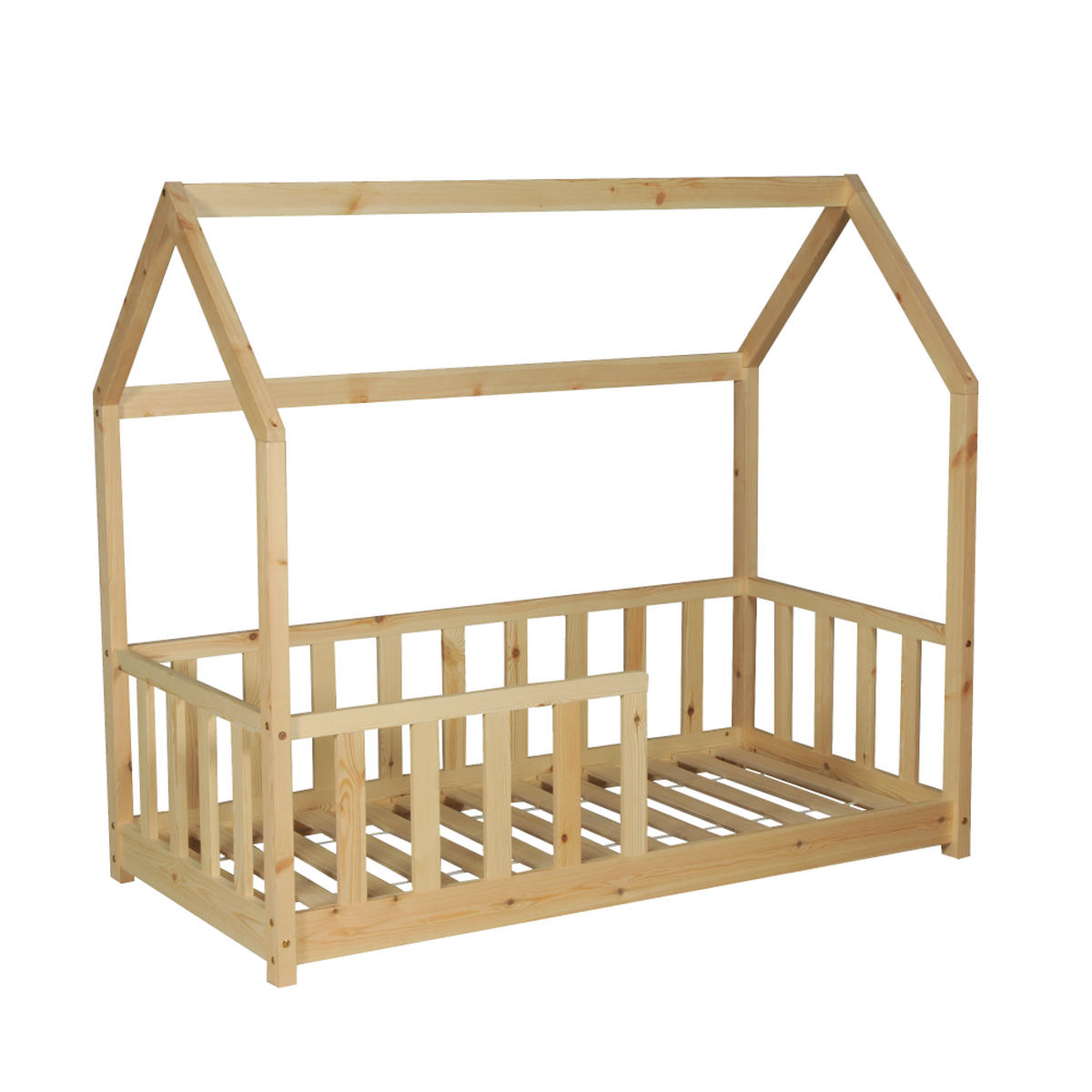 HAUSBETT KIWI mit Lattenrost / Kinderbett 70x140 - Helles Holz - Naturfarben, Holz (70/140cm) - Weber Industries