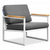 GARTENSESSEL TRIBO ,Weiß/Grau - Weiß/Grau, Holz/Textil (70/65/60cm) - KONSIMO®