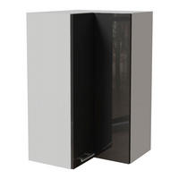 ECKHÄNGESCHRANK Essen W14/60 Graphit Hochglanz / Weiß Matt 60 / 60 / 96cm - Graphitfarben/Weiß, Holz/Holzwerkstoff (60/96/60cm) - Feldmann-Wohnen