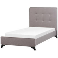 POLSTERBETT 90/200cm Grau Ambassador - Grau, Textil (90/200cm) - Beliani