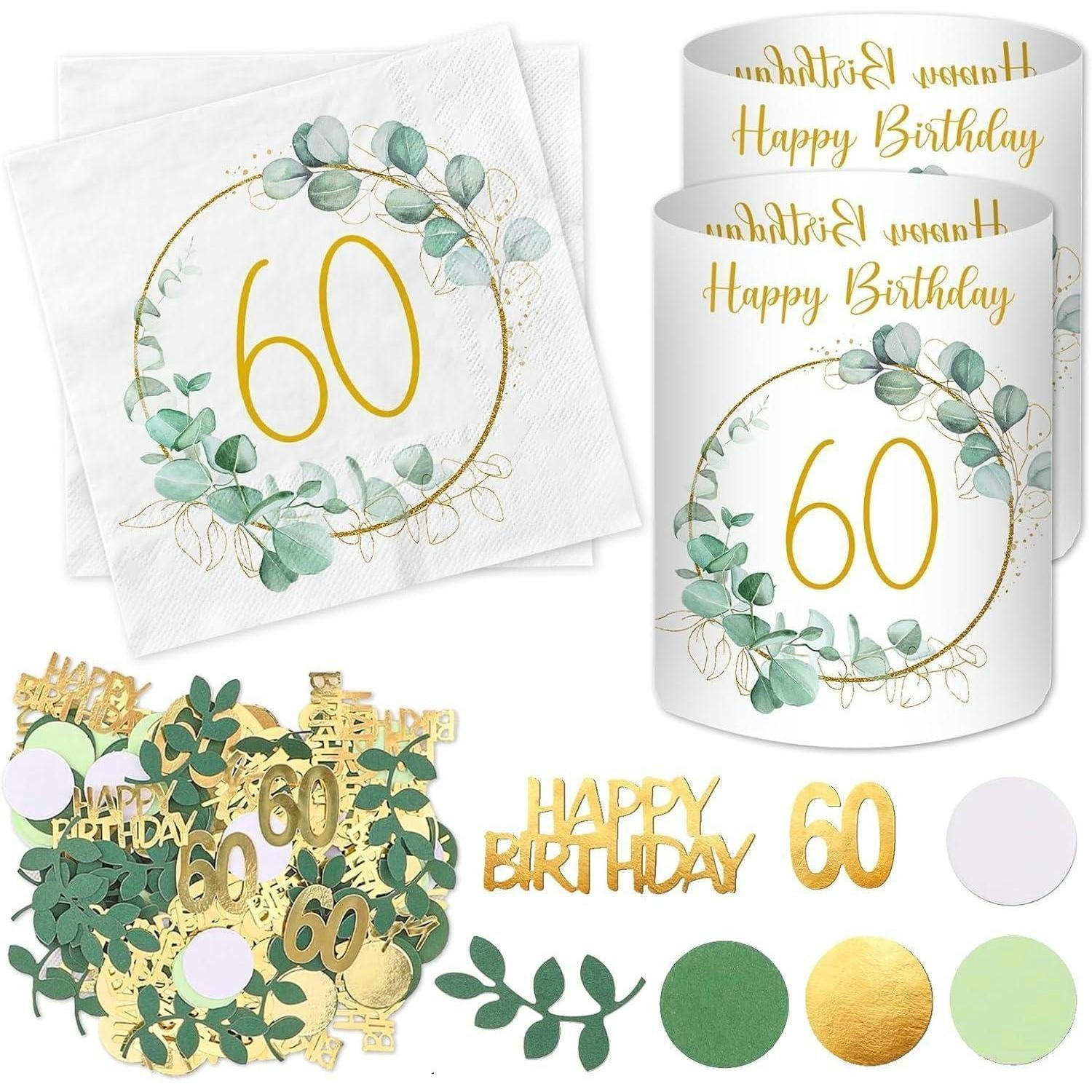 DEKORATIONSSET 60. Geburtstag 3-teiliges Set - Multicolor, Papier (5/10cm)