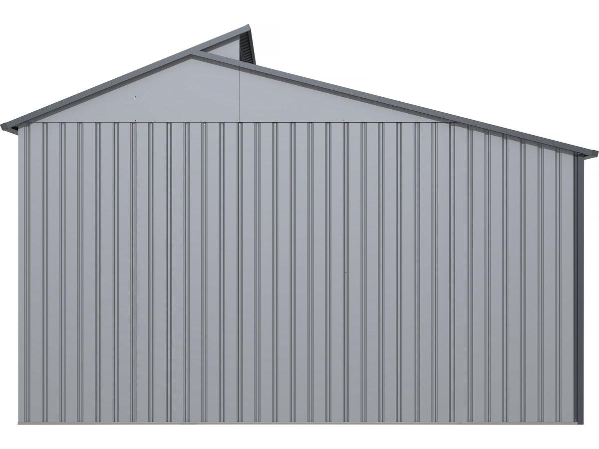 GERÄTESCHUPPEN AUS METALL Madras Grau - Grau, Metall (355/237/257cm) - Habitat Garten