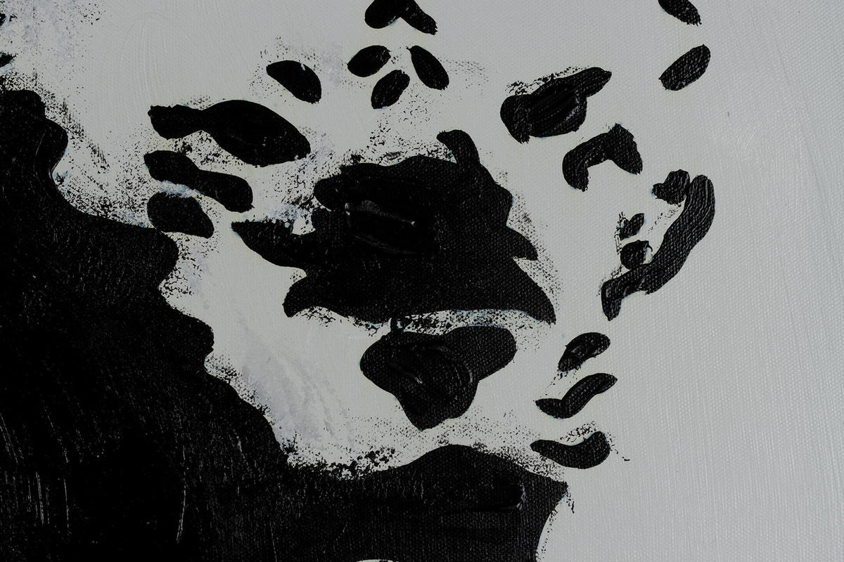 ACRYLBILD HANDGEMALT 75/100 cm - Schwarz, Holz/Textil (75/100cm) - KUNSTLOFT