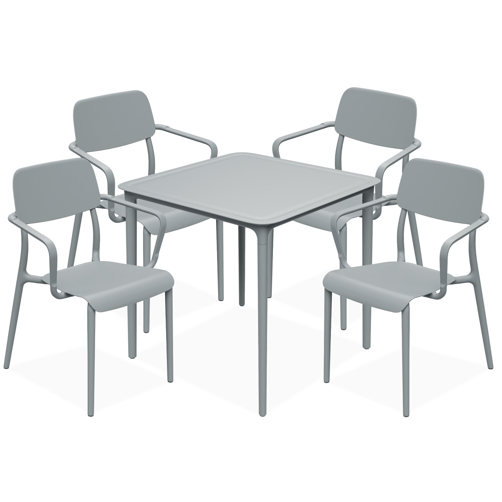 GARTENMÖBEL-SET GALIO, 5-tlg - Grau, Kunststoff - KONSIMO®