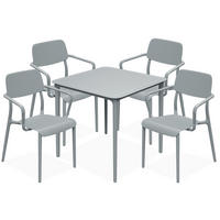 GARTENMÖBEL-SET GALIO, 5-tlg - Grau, Kunststoff - KONSIMO®
