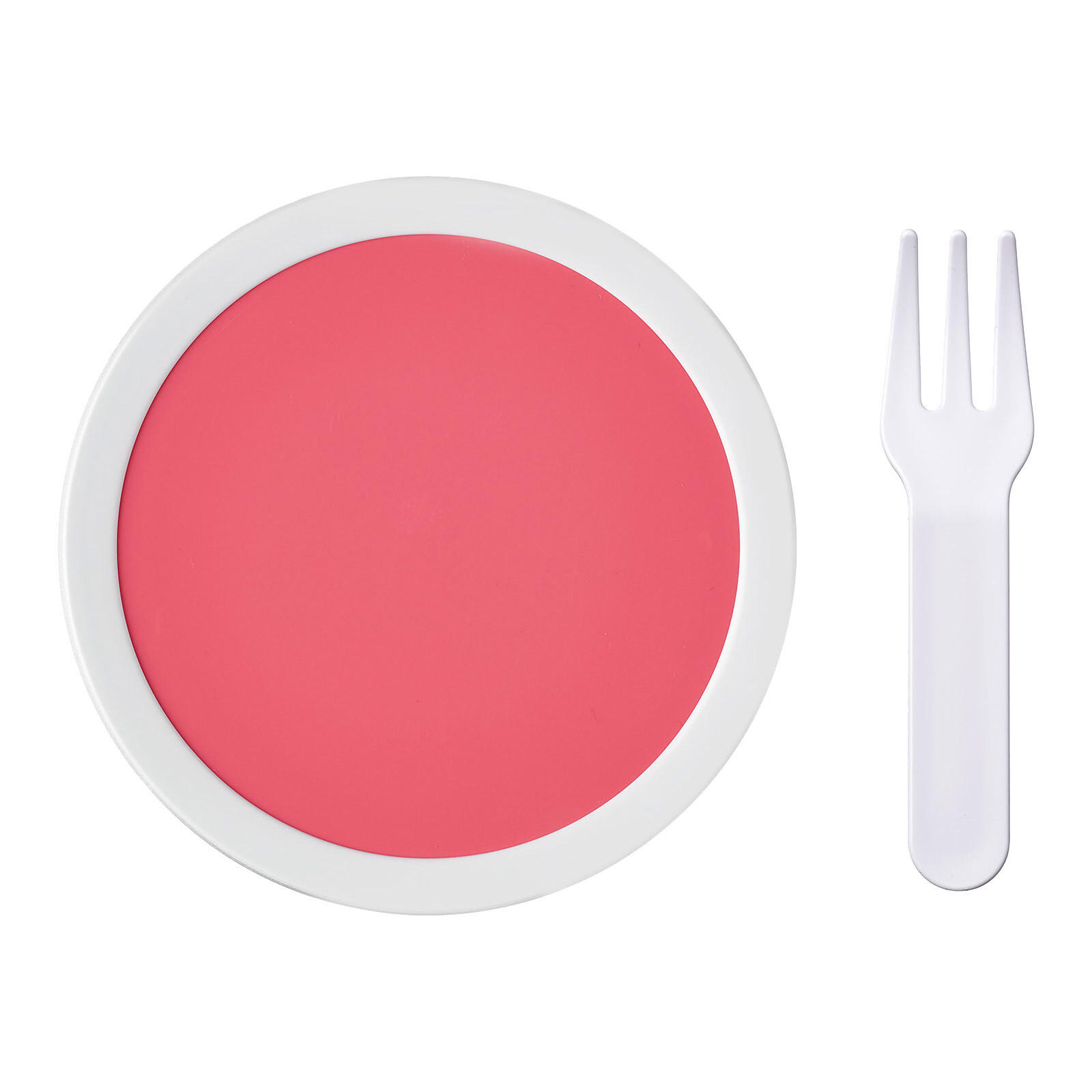 FRUCHTBOX MIT GABEL Campus pink 300 ml - Pink, Kunststoff (6.7/10.4/6.7cm) - Mepal