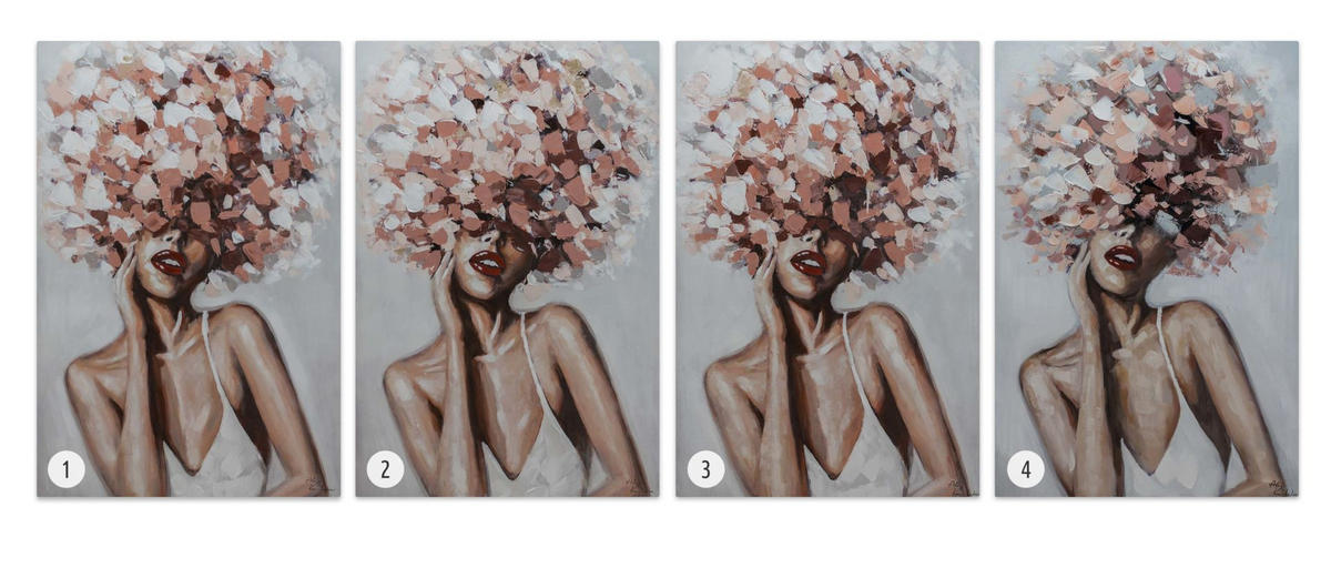 ÖLGEMÄLDE 60/90 cm - Pink, Holz/Textil (1.36/90cm) - KUNSTLOFT