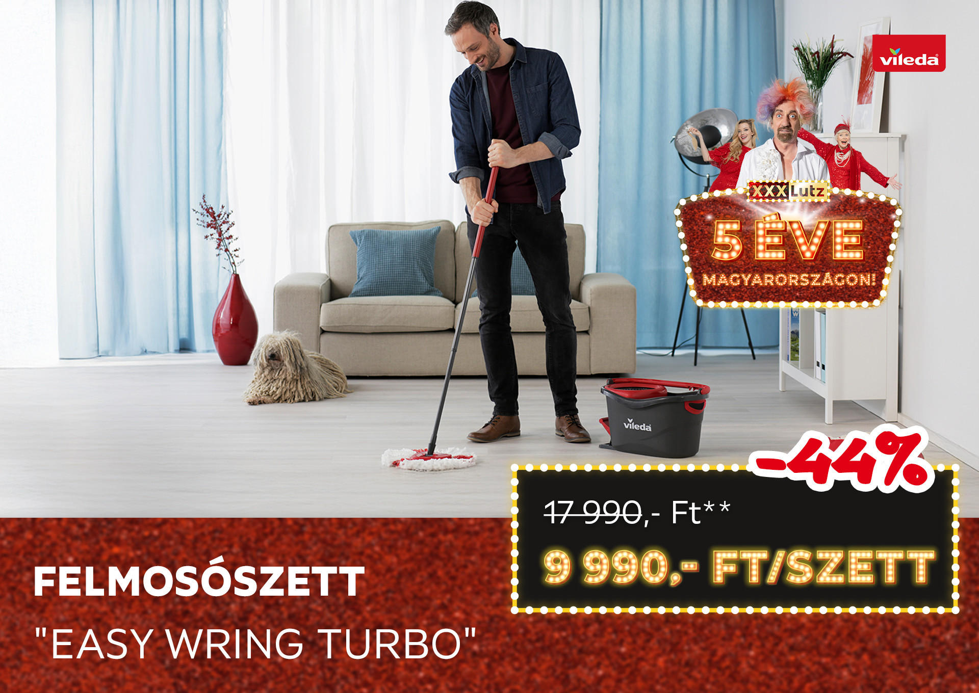 Felmosószett "Easy Wring Turbo" Kiemelt termék 17990 Ft.- helyett 9990 Ft.-