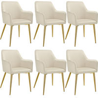ARMLEHNSTUHL 6er Set Avane 55 x 63 5 x 86 5 cm beige - Beige, Textil (55/86.5/63.5cm) - tectake