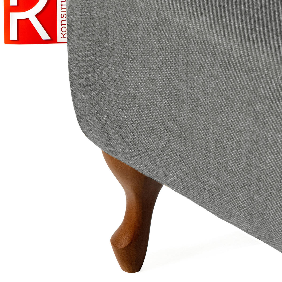 FUẞSTÜTZE TOMIS, Esche - Hellgrau/Braun, Eichenholz/Holz (50/40/50cm) - KONSIMO®
