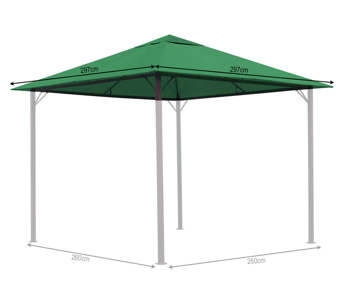 ERSATZDACH Pavillon 3x3 m Grün - Grün, Textil (297/1/297cm) - QUICK STAR