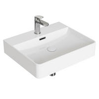WASCHBECKEN für Badezimmer 500 x 420 x 135mm - Weiß, Keramik (50/13.5/42cm) - HOROW