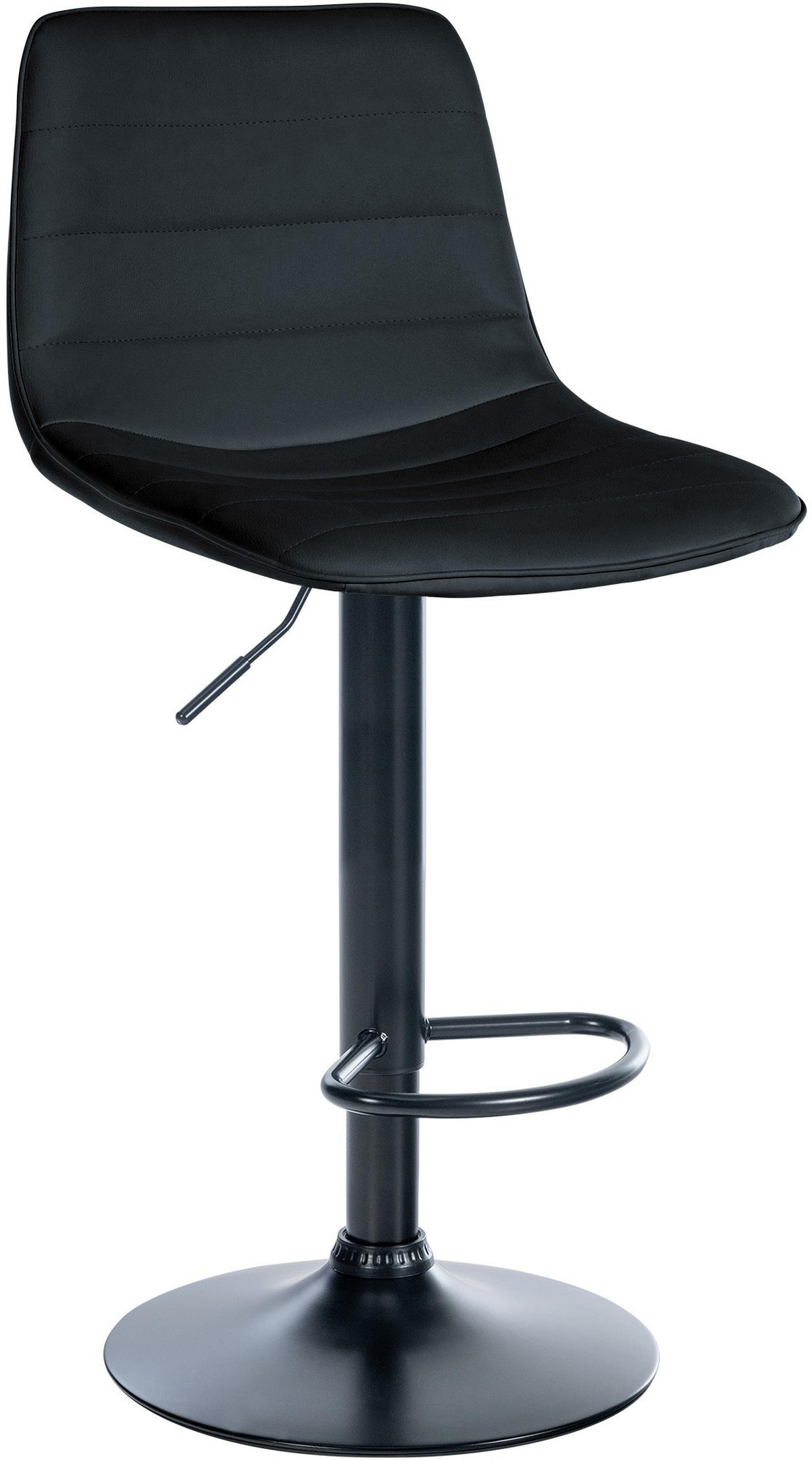 BARHOCKER Lederlook schwarz - Schwarz, Textil/Metall (45/89/46cm) - CLP