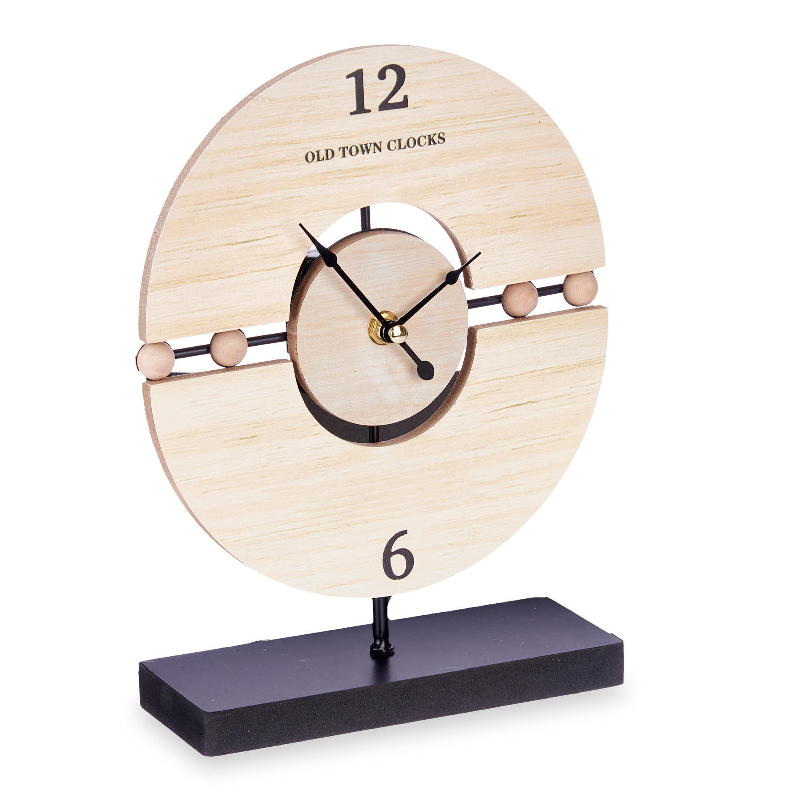 STEHENDE UHR Minimalistisch 20,5/26,5/7 cm - Braun, Holzwerkstoff (26.5/26.5/20.5cm) - Giftdecor