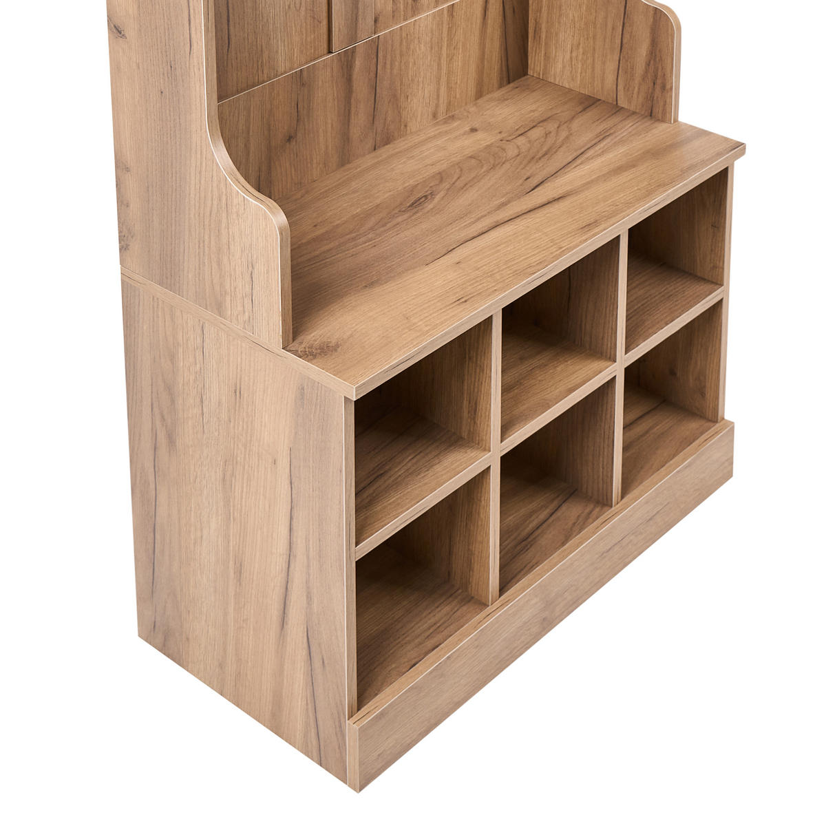 GARDEROBA s stojalom za oblačila svetlo rjava Gindagai - svetlo rjava/rjava, leseni material (70/180/35cm) - Beliani