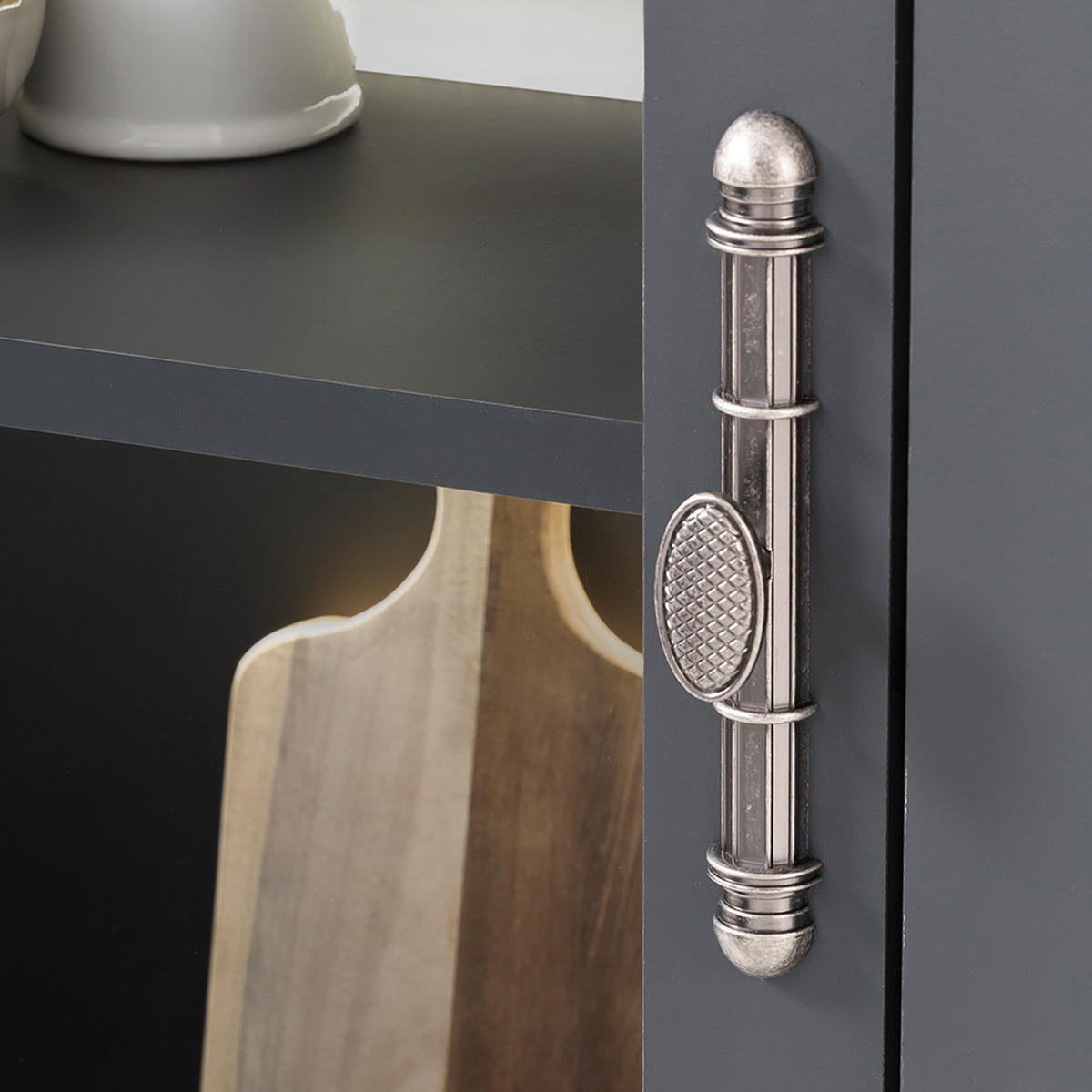 BUFFET Cesena-61 - Anthrazit, Holzwerkstoff (184/205/44cm) - Lomado