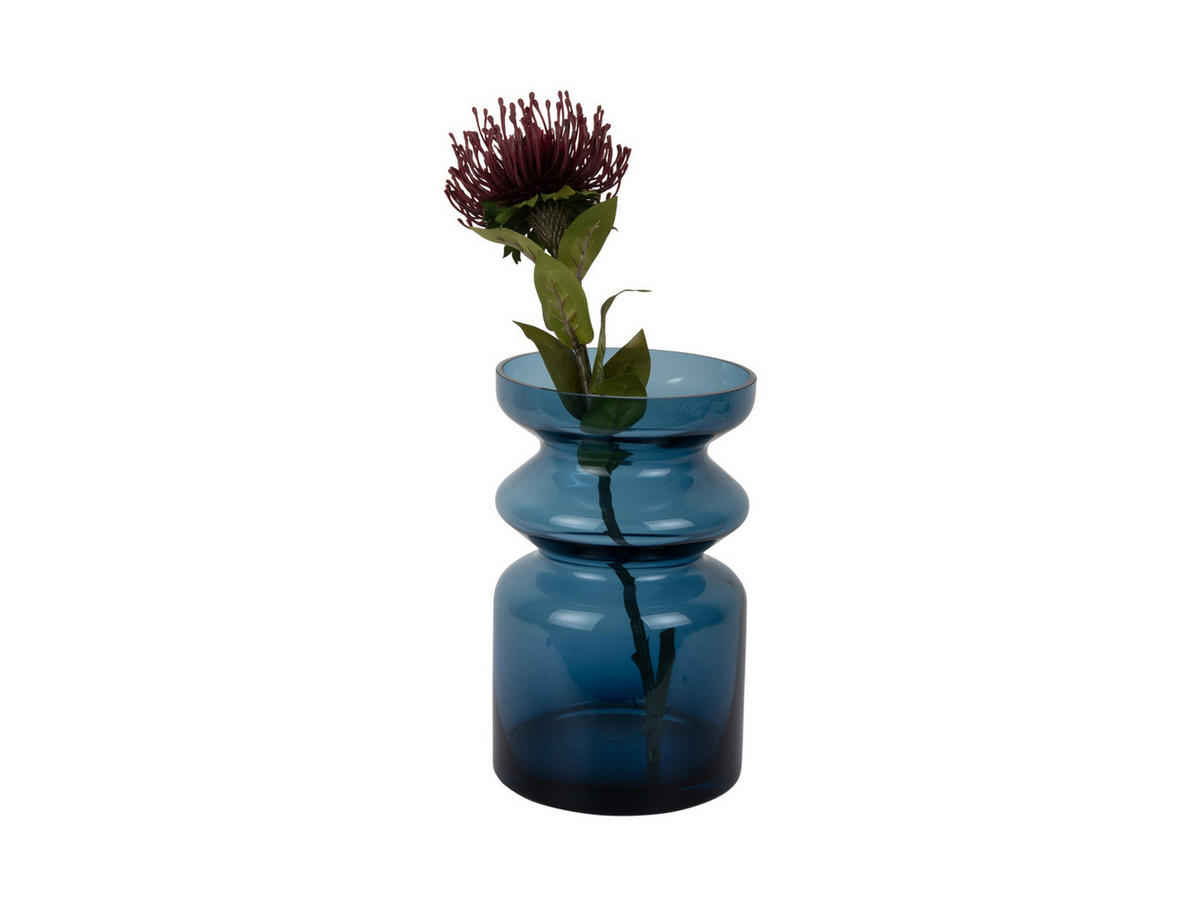 VASE Gusto Blau 15.5/15.5/25 cm - Blau, Glas (25cm) - Present Time