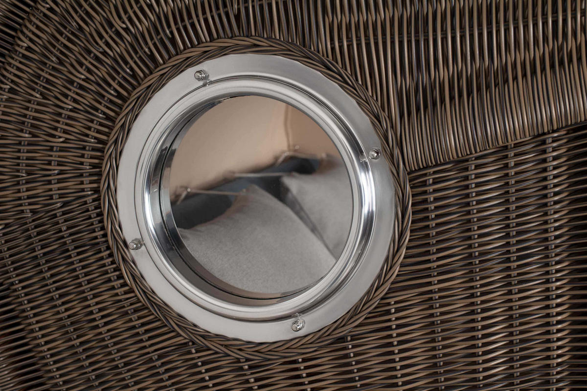 STRANDKORB XXL Düne Grande 2,5 Sitzer - Blau/Braun, Metall (142/170/95cm) - Mr. Deko