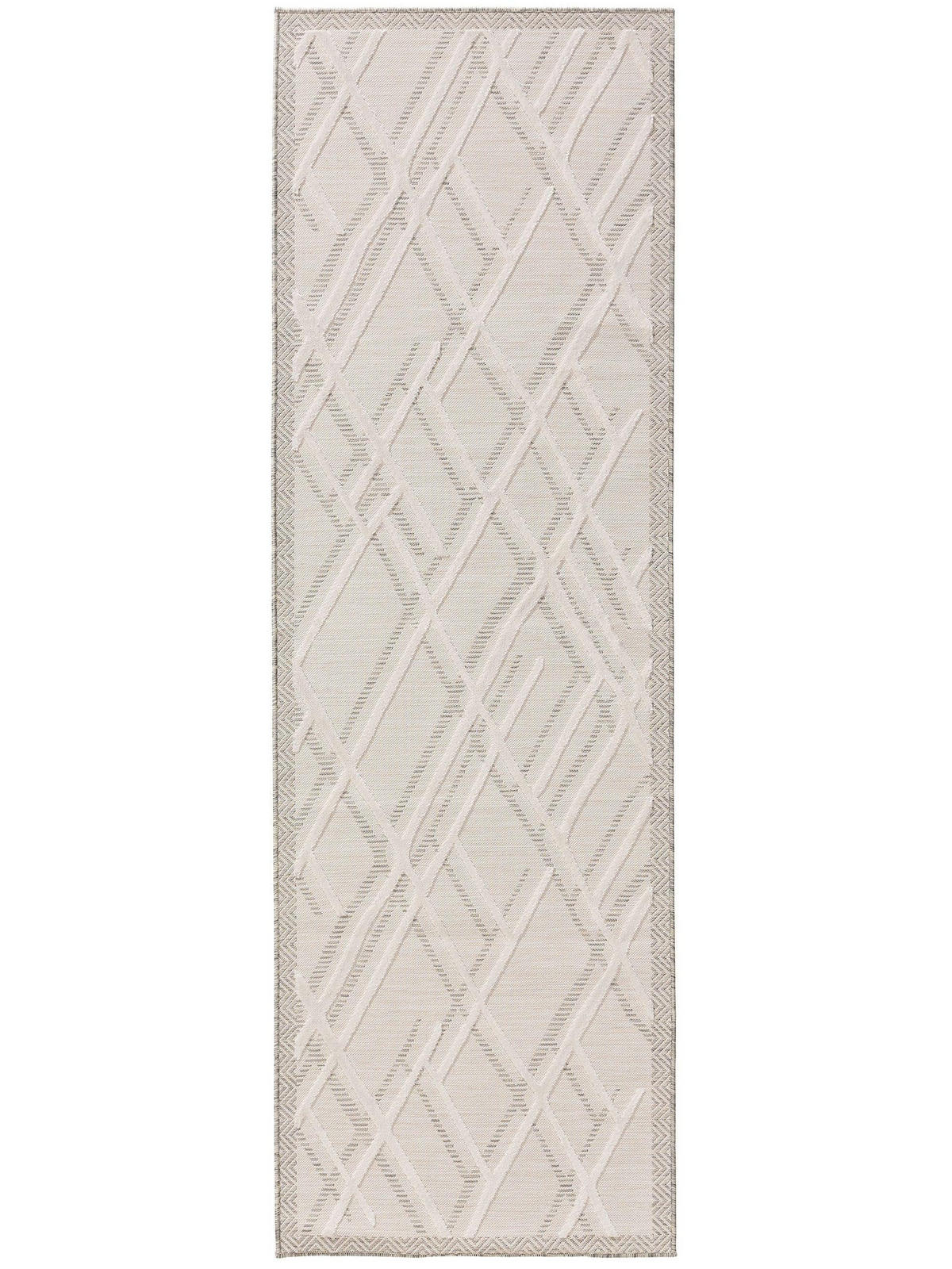 OUTDOORLÄUFER Flora Cream 80x250 cm - Creme, Kunststoff (80/250cm) - benuta