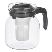 GLASKANNE mit Kaffe- und Teefilter 1,2 l - Schwarz, Glas (1.2L) - Vivalto
