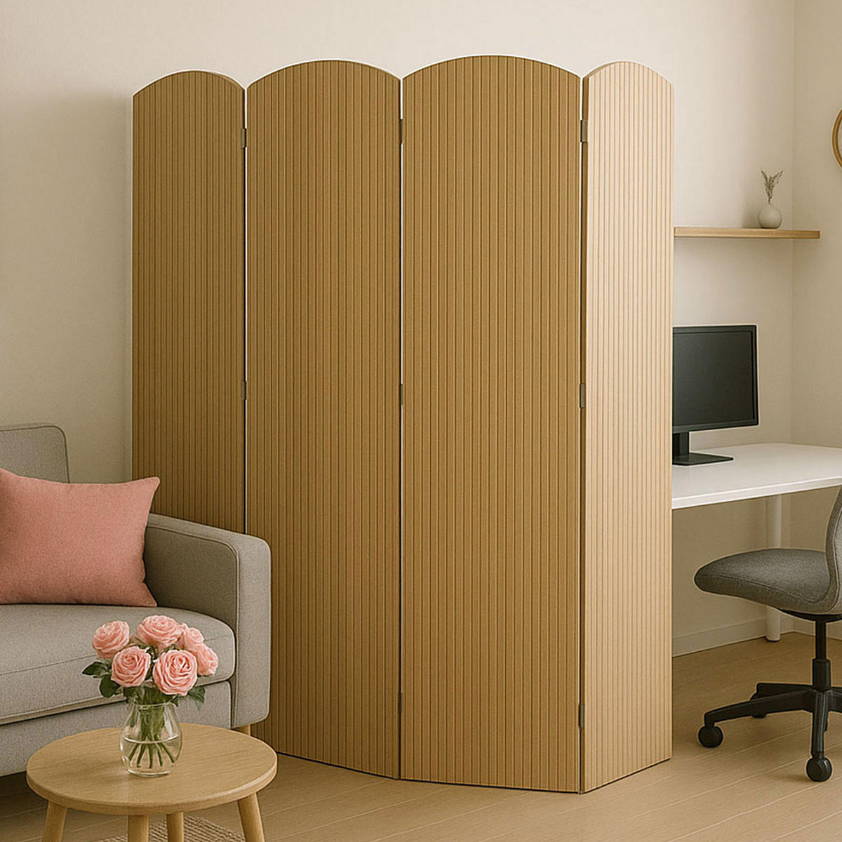 PARAVENT Braun - Braun, Holz (162/170/2cm) - MCW